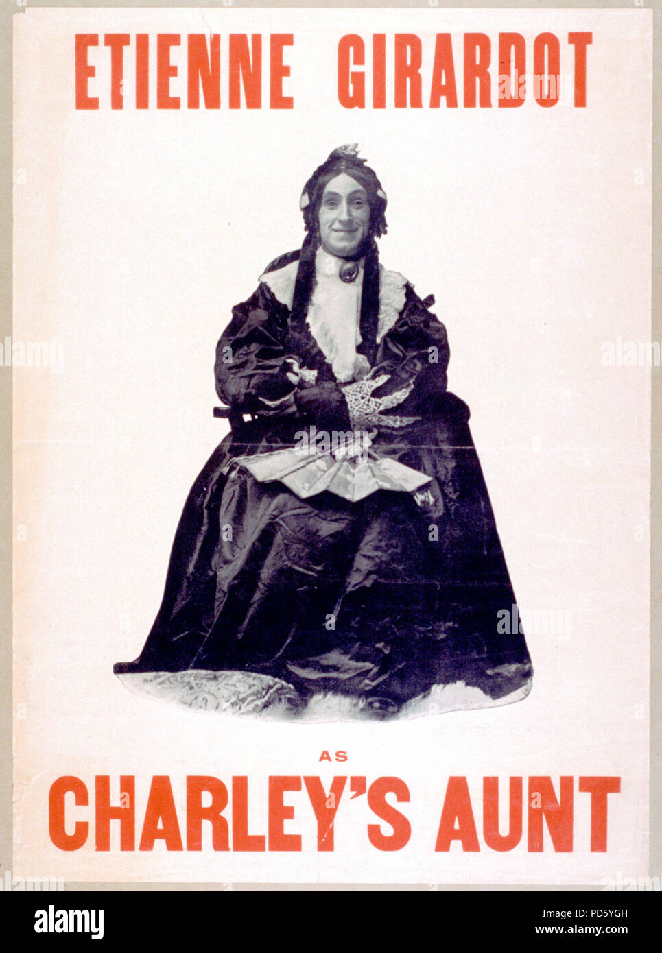 Etienne Girardot comme Charley's Aunt c. 1906 Banque D'Images