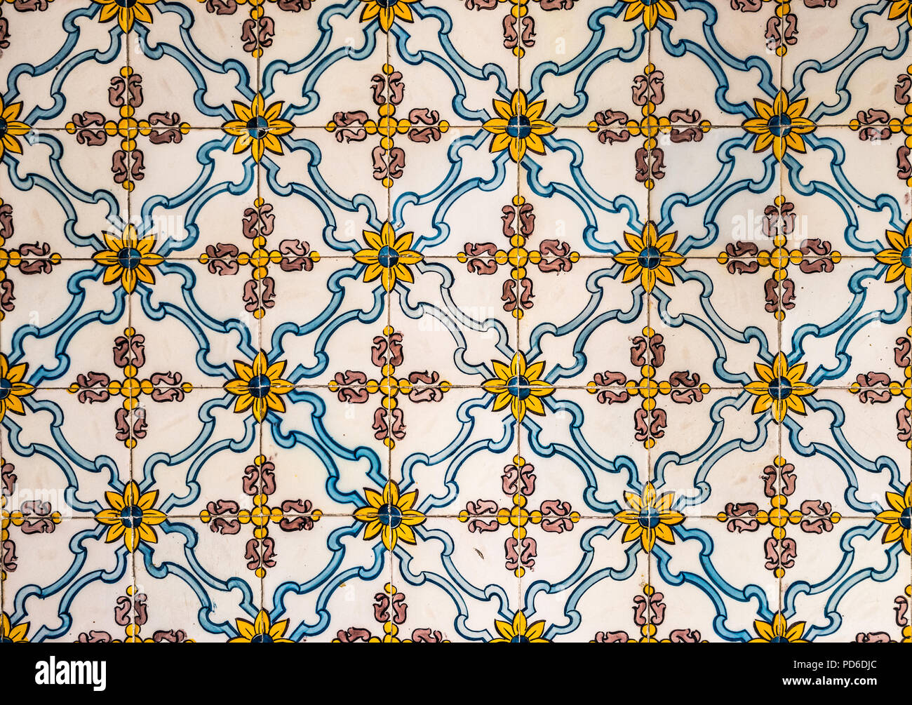 Vintage des azulejos, carreaux traditionnels portugais Banque D'Images