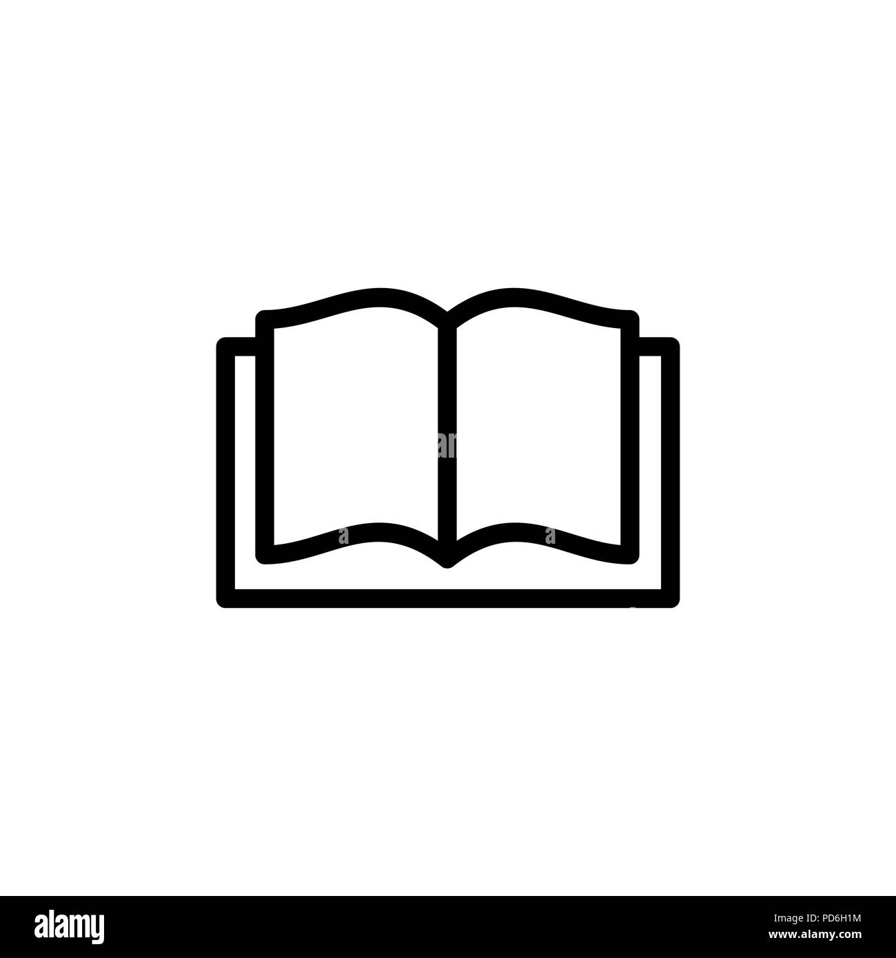 Icône Livre télévision simple contour style illustration. Illustration de Vecteur