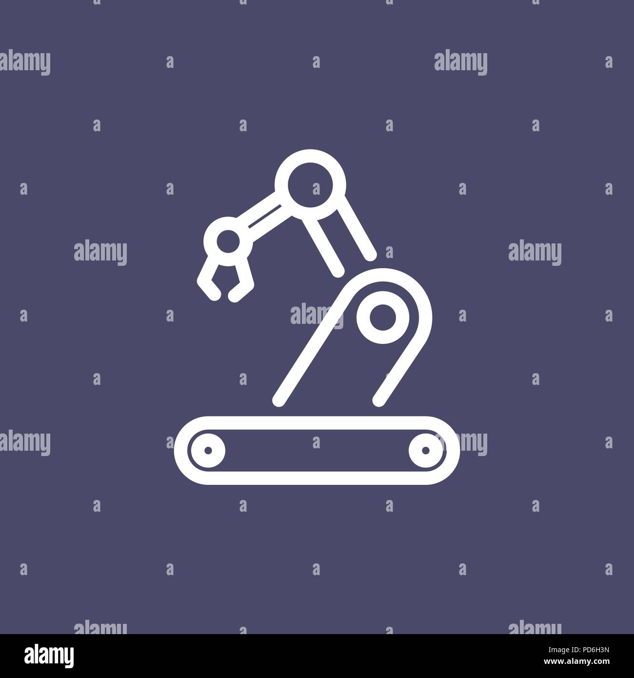 Icône robotique télévision simple contour style illustration. Illustration de Vecteur