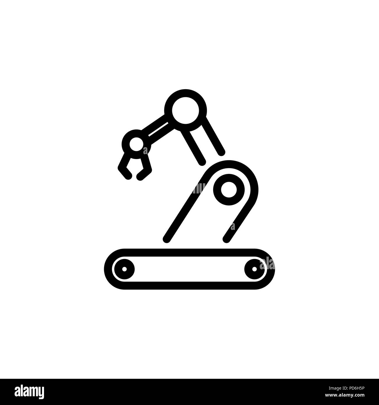 Icône robotique télévision simple contour style illustration. Illustration de Vecteur