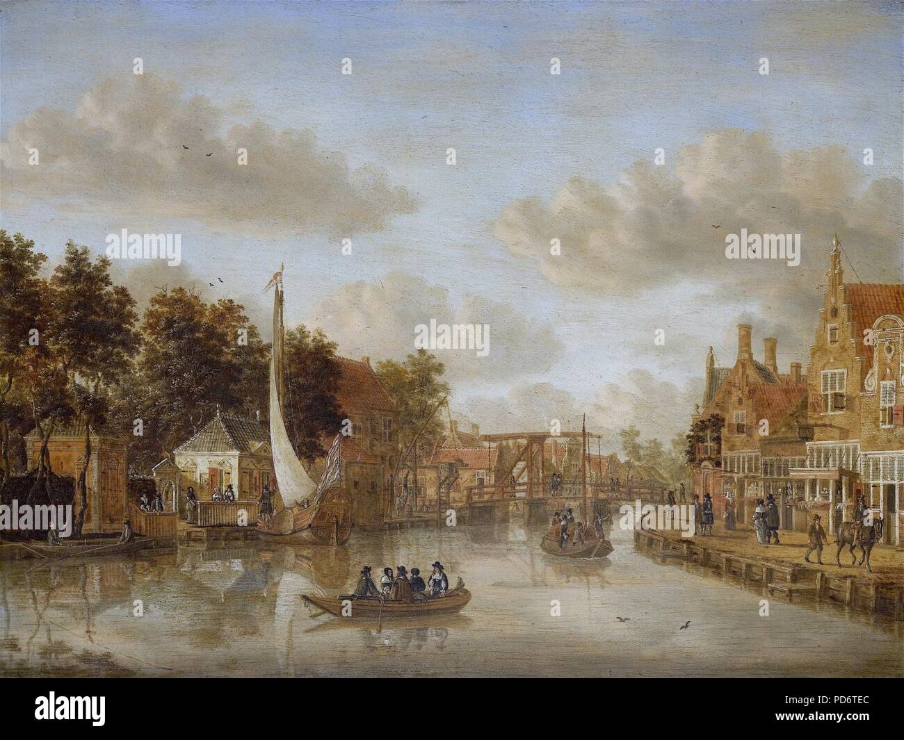 Amsterdam, vue sur l'Overtoom, huile sur panneau peinture par Jacobus Storck. Banque D'Images
