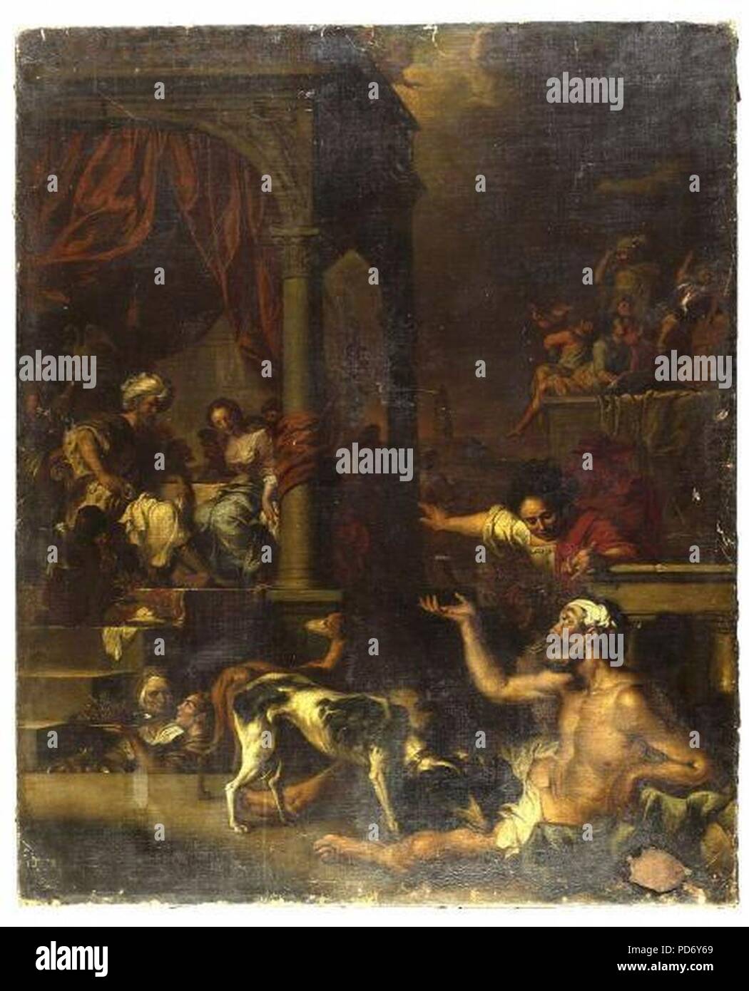 Un programme Erasmus Quellinus - La parabole de l'homme riche et Lazare. Banque D'Images