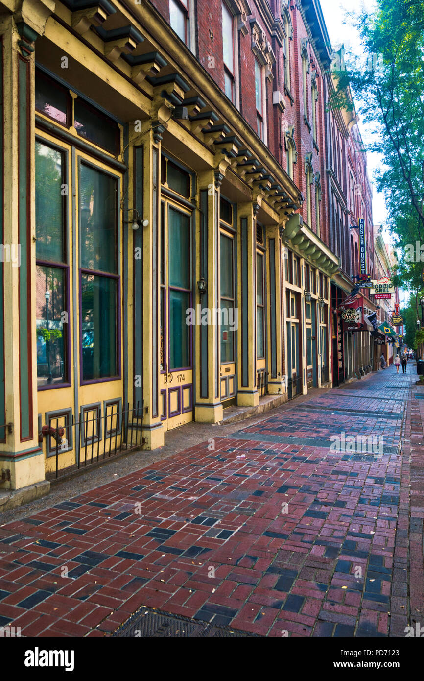 La Deuxième Avenue District commercial au centre-ville de Nashville, Tennessee s'étend de Lower Broadway dans le sud de Brandon Street dans le nord. Banque D'Images