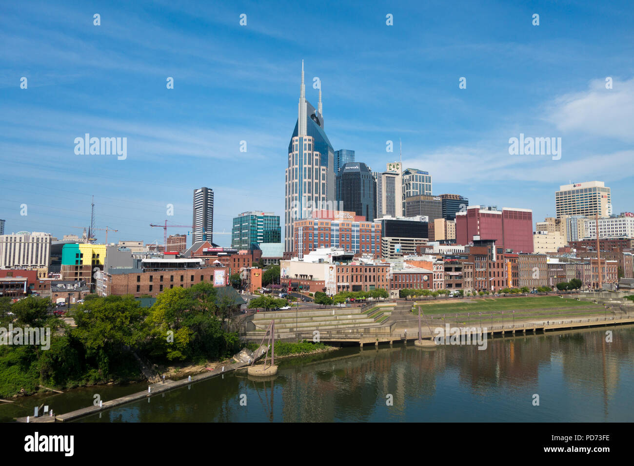 Nashville skyline contre un ciel bleu. Banque D'Images