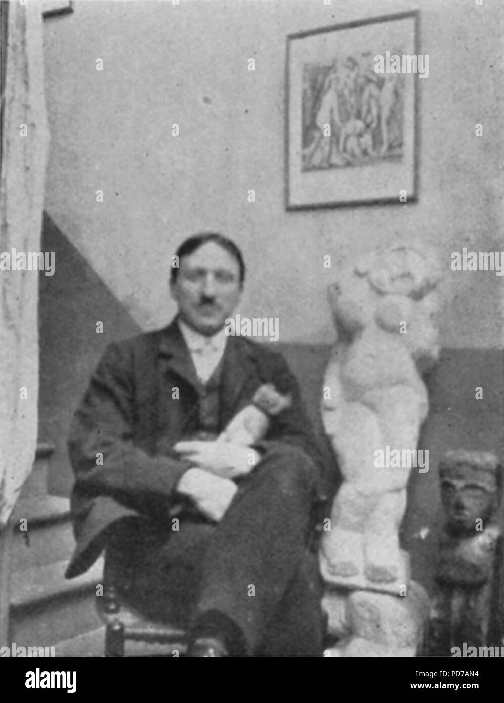 André Derain, photographie publié dans Gelett Burgess, les hommes sauvages de Paris, Architectural Record, mai 1910, la sculpture-nu debout (femme debout), 1907. Banque D'Images