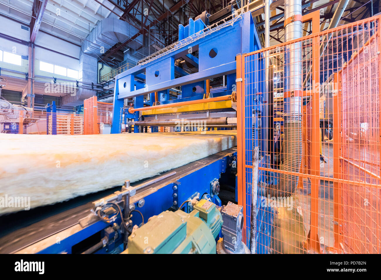 L'industrie de la production de fibre de verre lors de la fabrication de matériel historique Banque D'Images