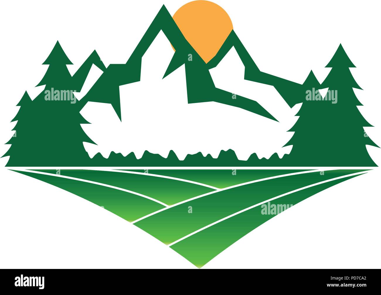 Illustration du modèle de conception de logo montagne vector Illustration de Vecteur