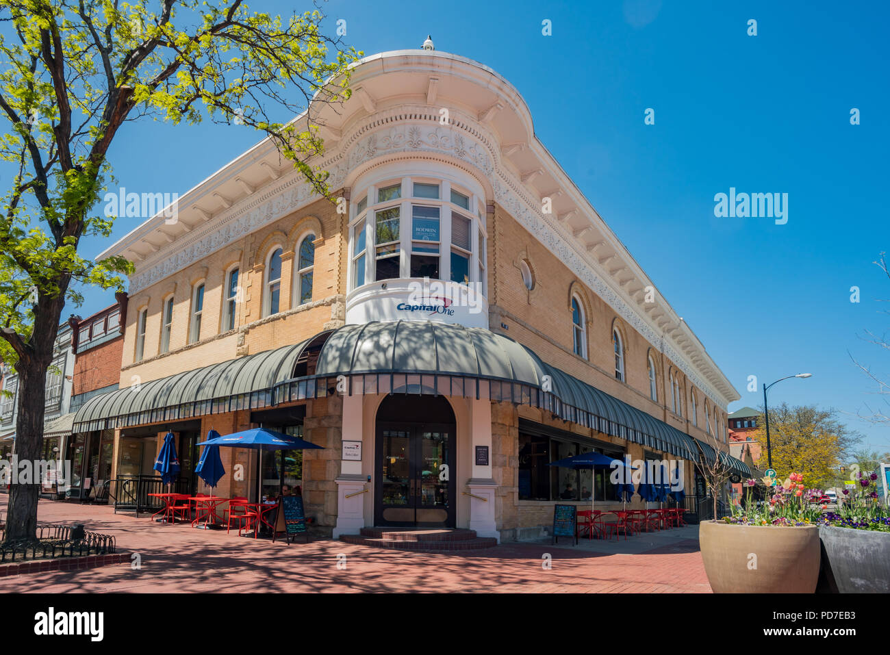 Boulder, 5 mai : Vue extérieure de la capitale un Cafe le 5 mai 2017 à Boulder, Colorado Banque D'Images