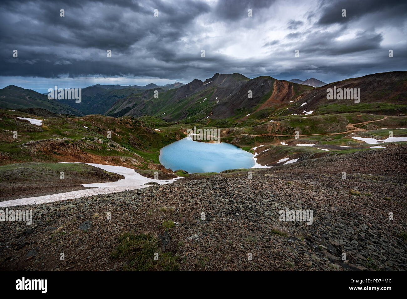 Lac de Côme vu de passage de l'ouragan Banque D'Images