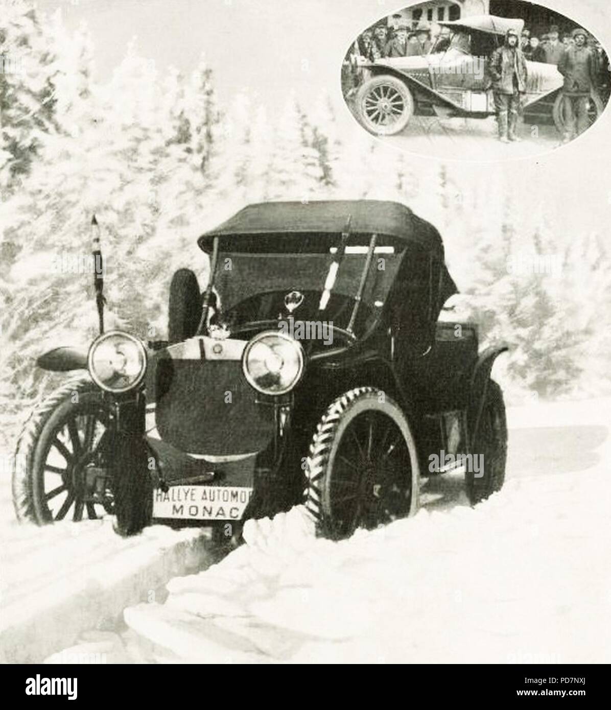 Andrei Nagel au rallye Monte-Carlo 1912 seul parti de Saint-Pétersbourg (3 257 kilomètres - ingénieurs à Monaco). Banque D'Images