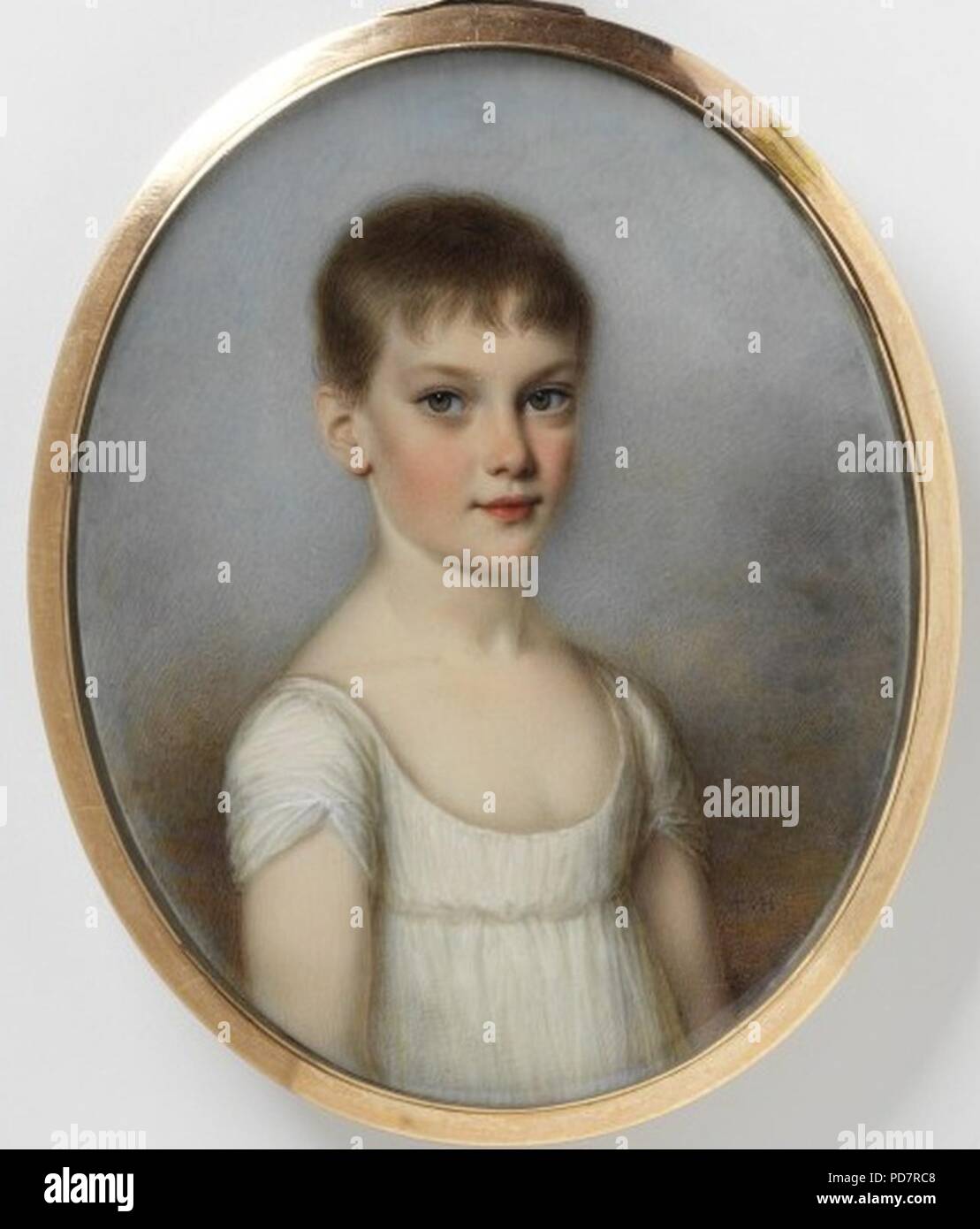 L'androgynie.Portrait d'un garçon ca. 1800. Banque D'Images