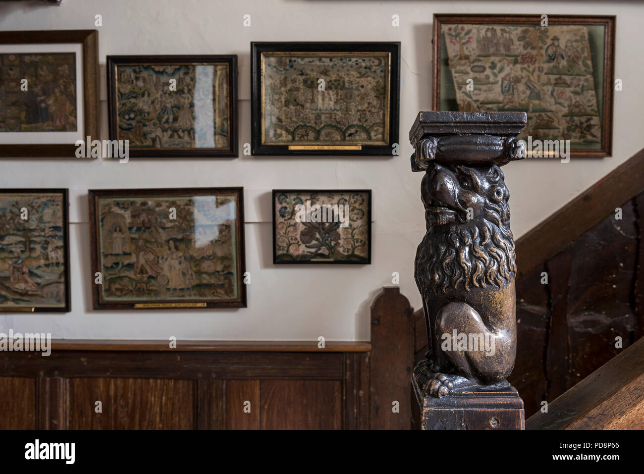 Affichage du 17ème siècle la tapisserie à l'escalier en détail Banque D'Images