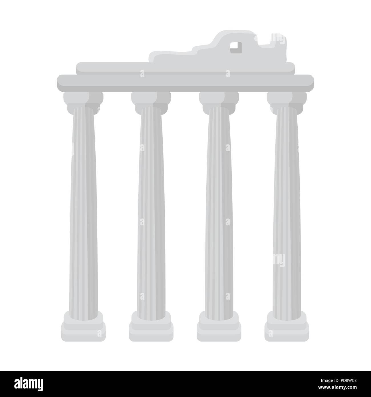 Ruines turques dans l'icône style monochrome isolé sur fond blanc. Illustration vecteur symbole de la Turquie. Illustration de Vecteur