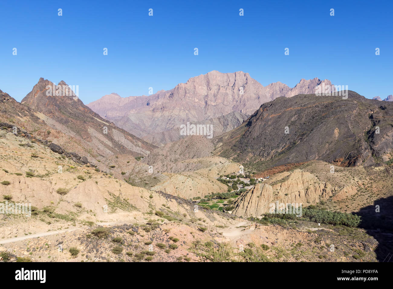 Montagnes de Wadi Bani Awf - Oman Banque D'Images