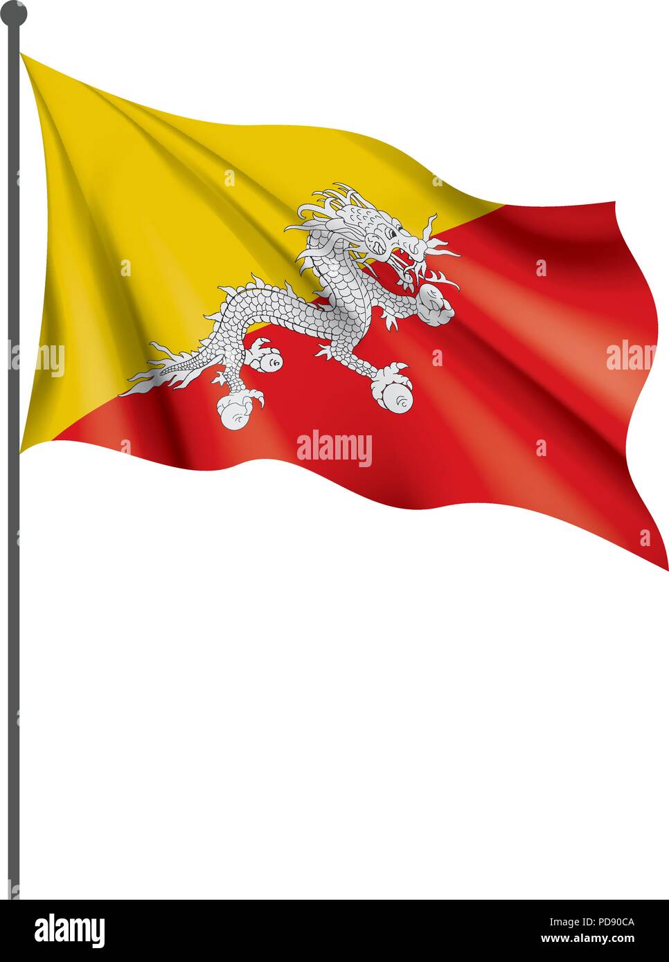 Bhoutan drapeau, vector illustration Illustration de Vecteur
