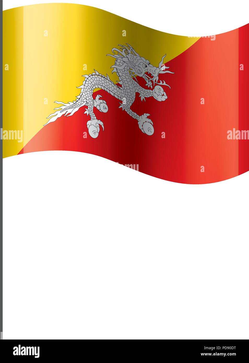 Bhoutan drapeau, vector illustration Illustration de Vecteur