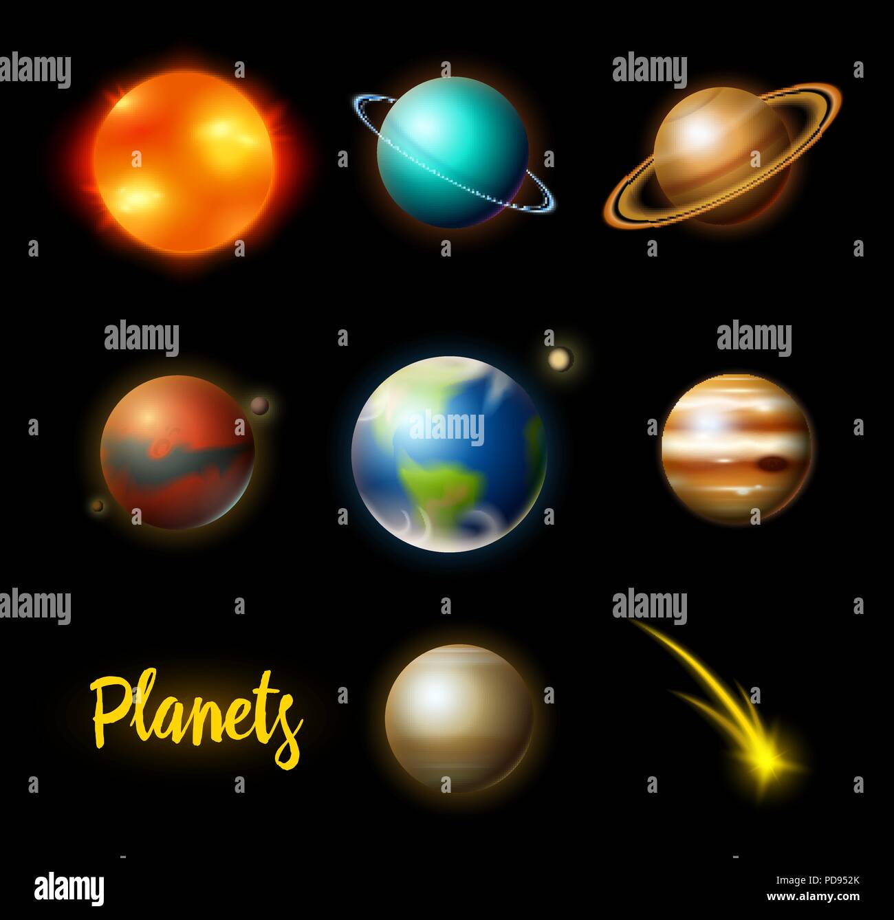 Planètes Du Système Solaire Galaxie Astronomique Cosmonaut