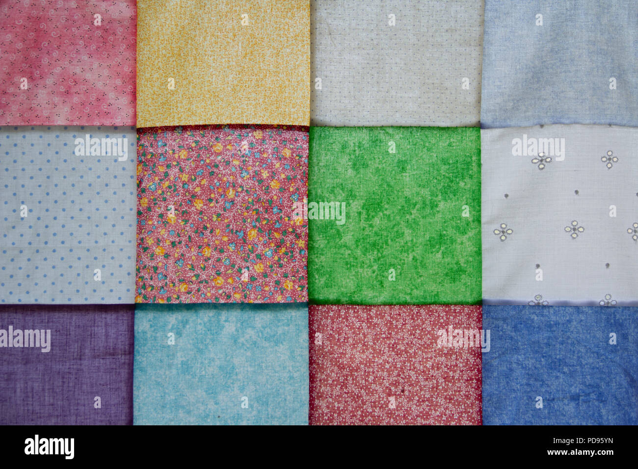 Patchwork Colouful Arrière-plan. Texture tissu close up Banque D'Images