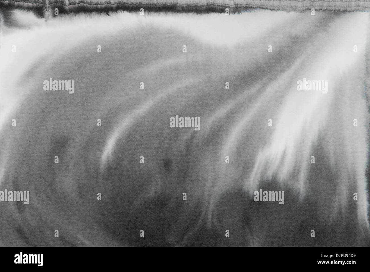 Noir et blanc résumé l'aquarelle sur papier texture d'arrière-plan Banque D'Images