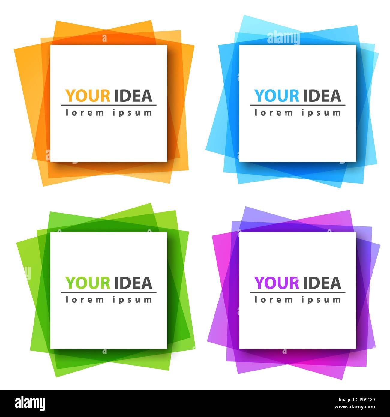 Bannière papier d'affaires - l'infographie. Quatre éléments de couleur. Illustration de Vecteur