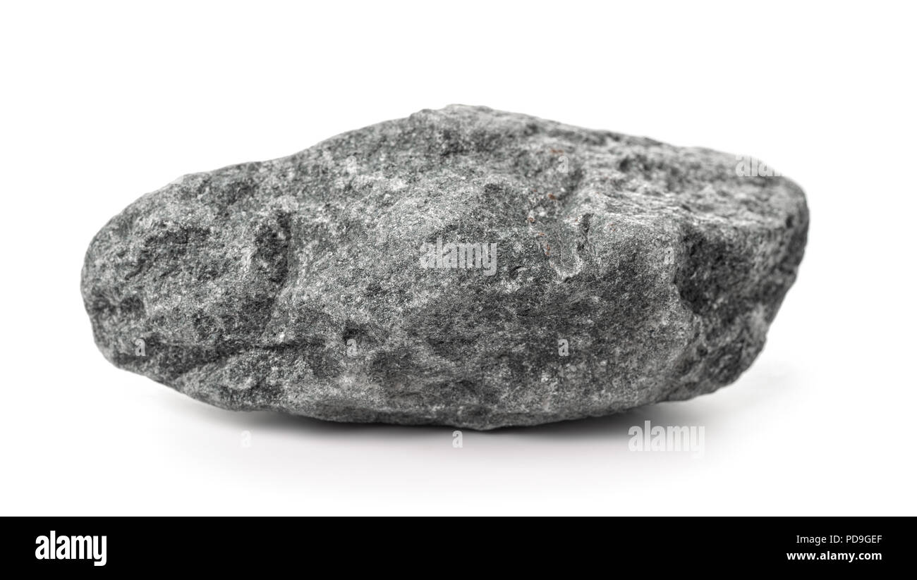 Seul granite boulder isolated on white Banque D'Images