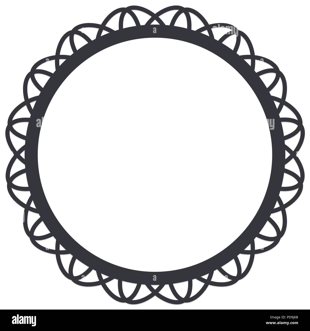 Vintage forme rond gris sur fond blanc Banque D'Images