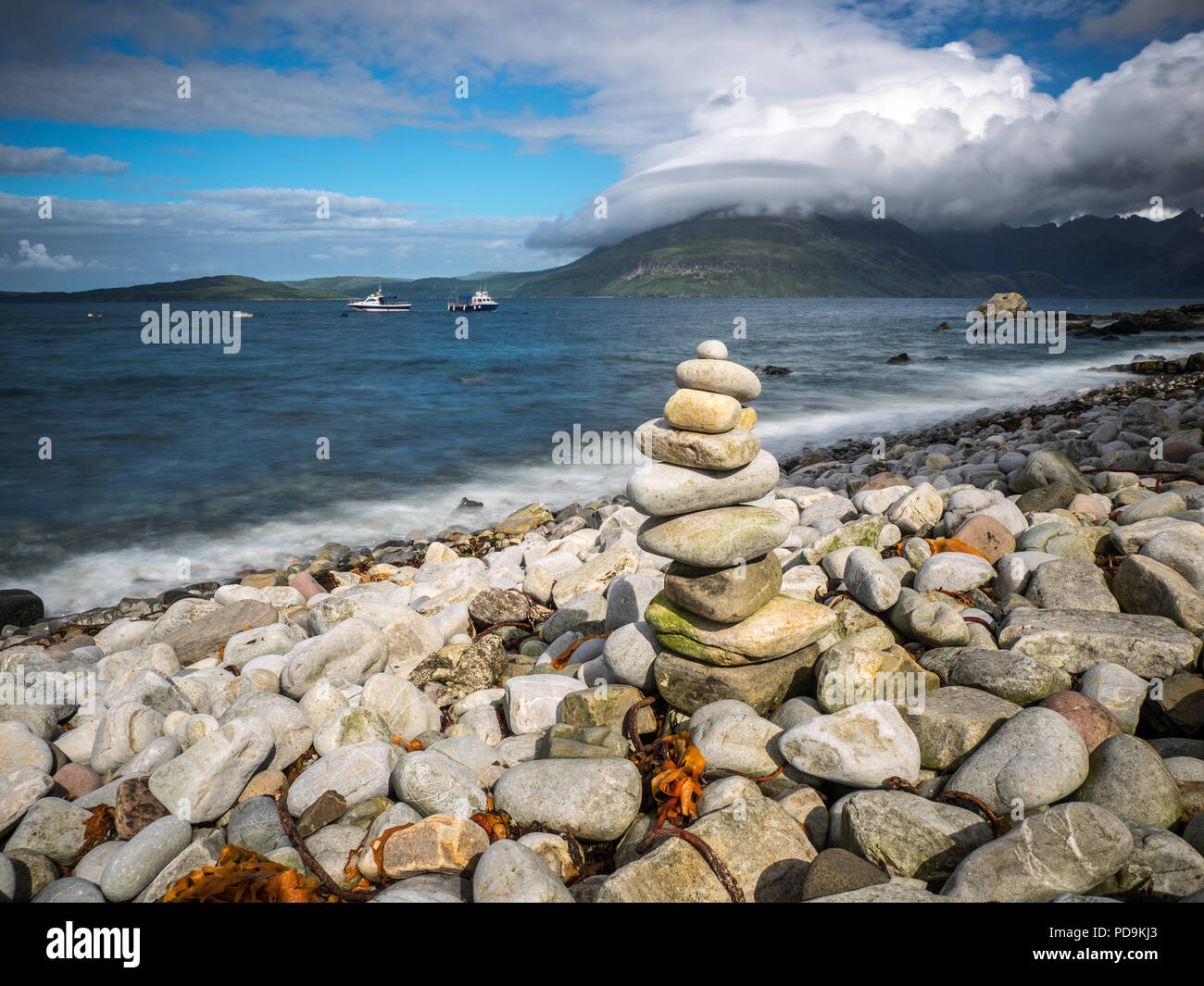 La tour de pierre à Elgol, île de Skye Banque D'Images