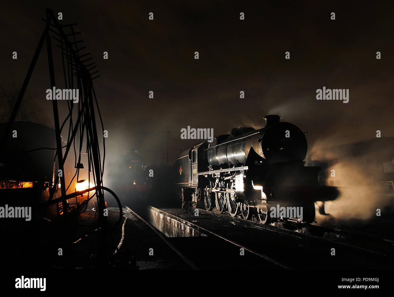 45379 repose sur Buckley Wells hangar à Bury sur l'East Lancs de fer. Banque D'Images