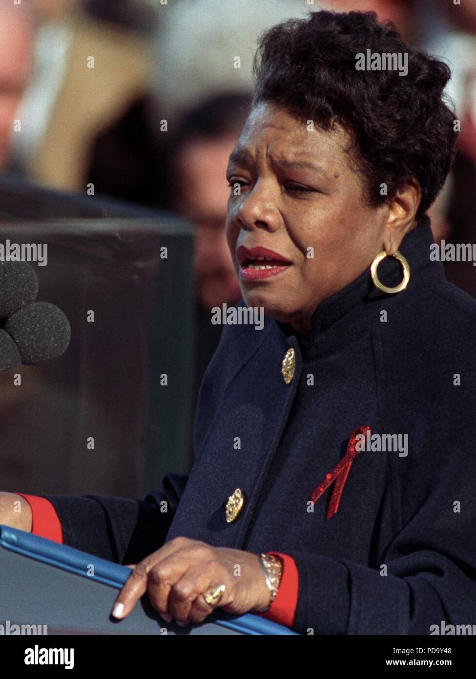 Angelou à Clinton inauguration (rognée). Banque D'Images