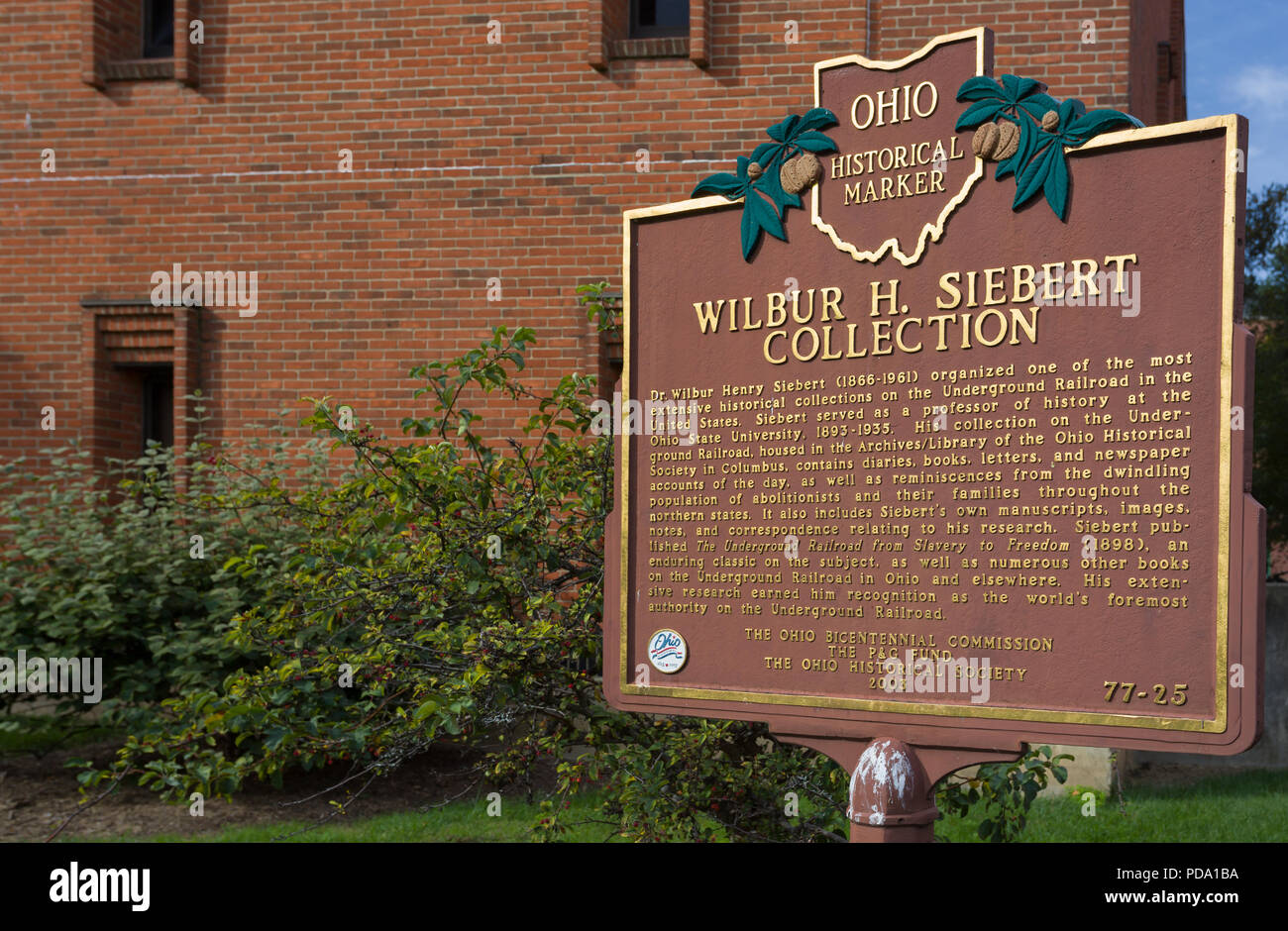 COLUMBUS, OH/USA - 21 octobre 2017 : Wilbur H. Siebert Collection entrée sur le campus de l'Université de l'Ohio. Banque D'Images