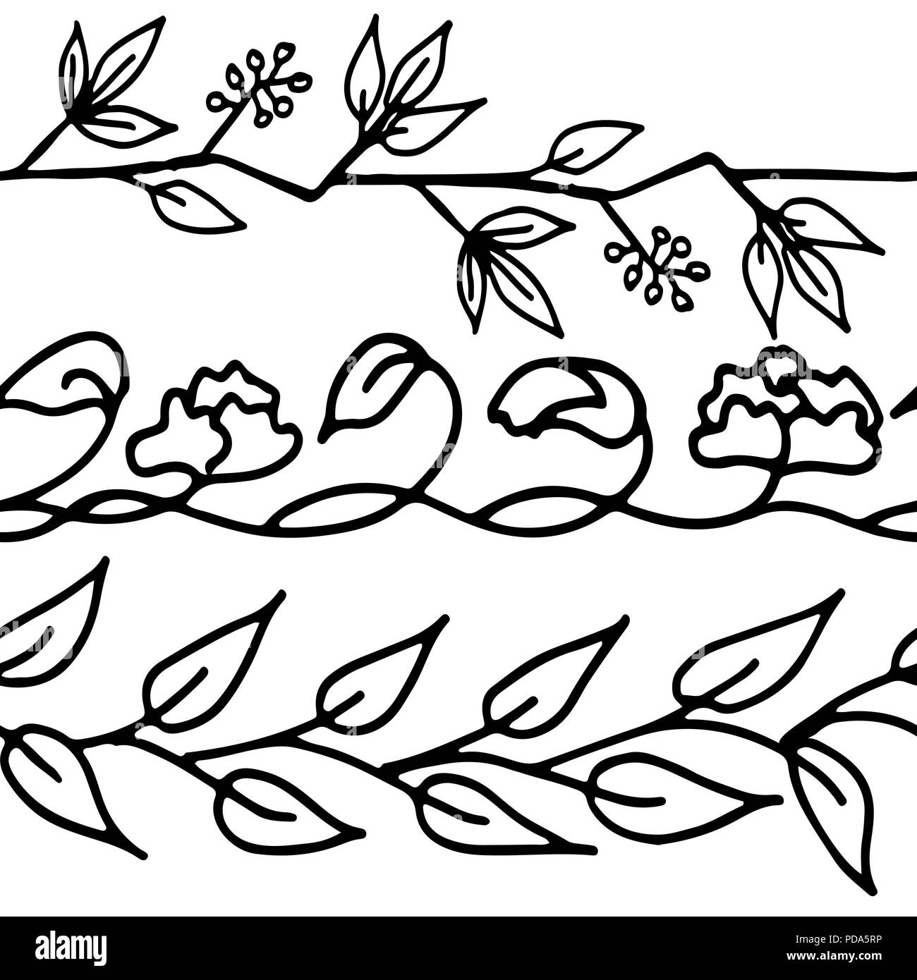 Vector set ornements transparente. Simple motif floral. Illustration de Vecteur