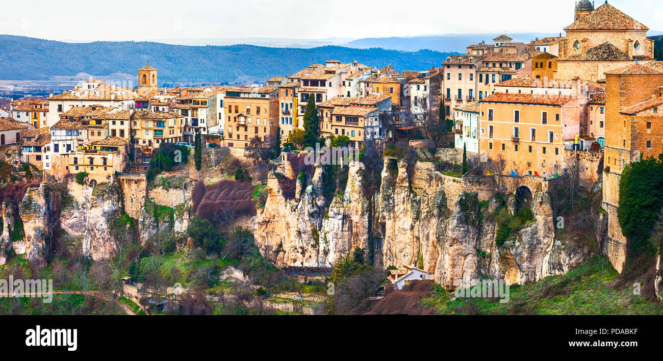 Cuenca impressionnant village,vue panoramique,Espagne. Banque D'Images