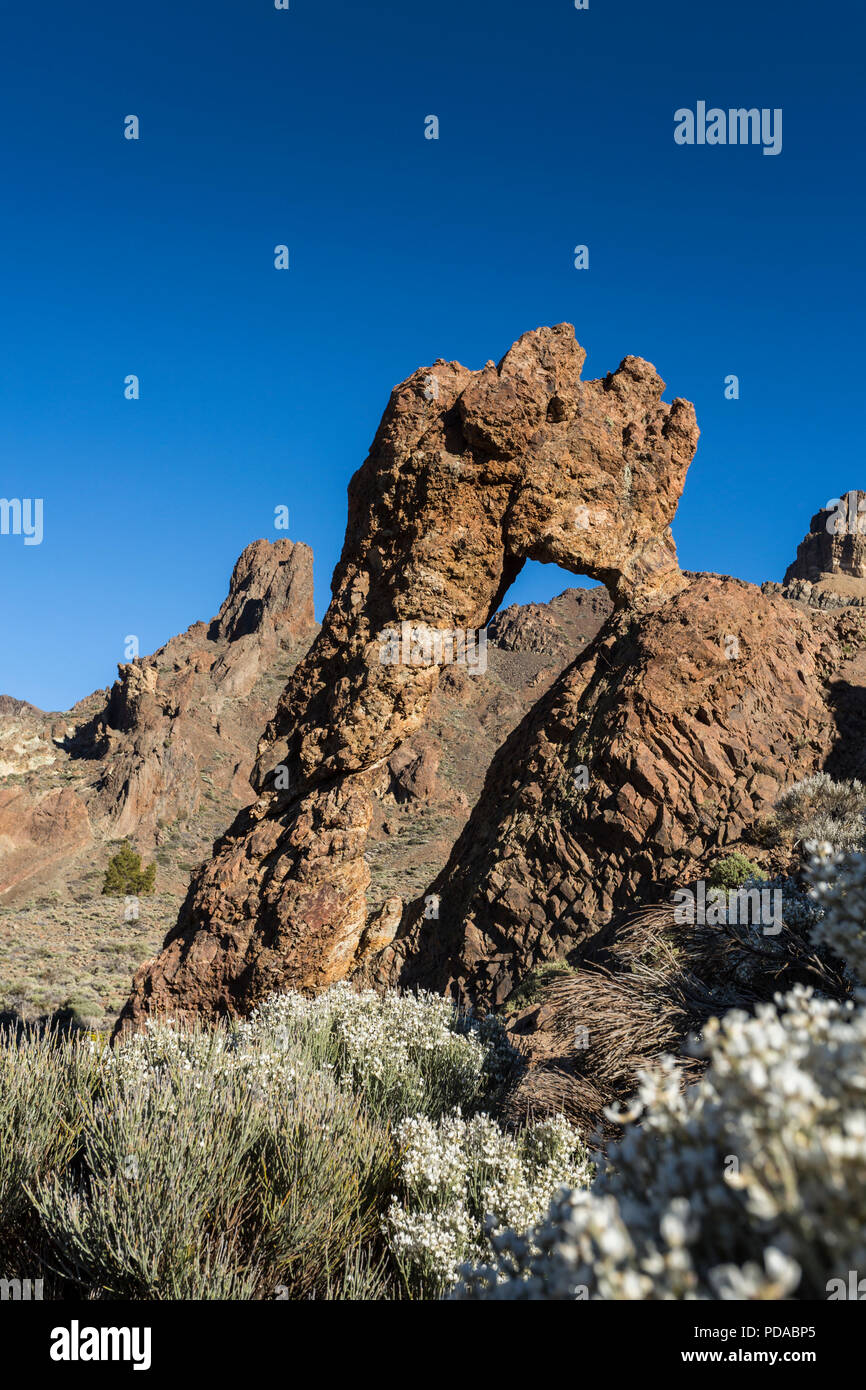 Queens slipper, la Zapata de la Reina, en forme de chaussures rock formation dans le parc national de Las Canadas del Teide, l'UNESCO, patrimoine mondial de l'UNESCO, Tenerife Banque D'Images