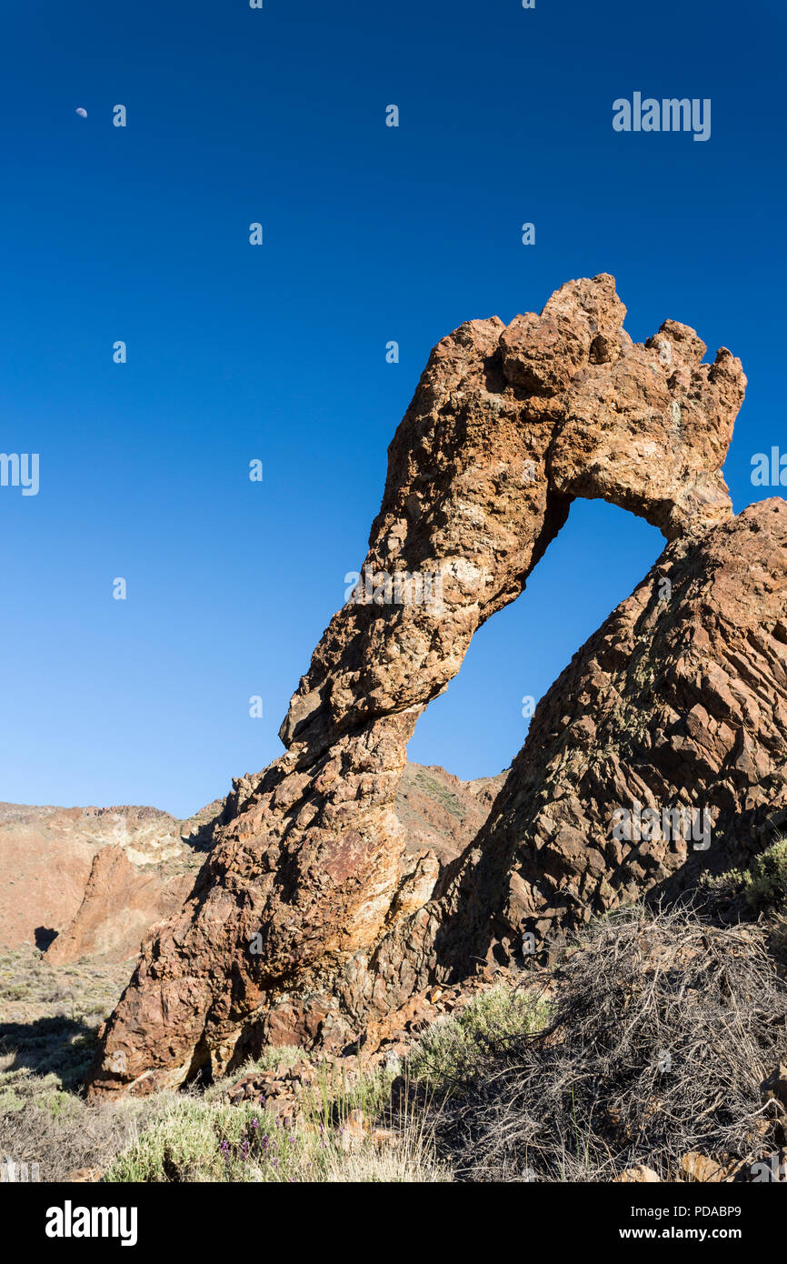 Queens slipper, la Zapata de la Reina, en forme de chaussures rock formation dans le parc national de Las Canadas del Teide, l'UNESCO, patrimoine mondial de l'UNESCO, Tenerife Banque D'Images