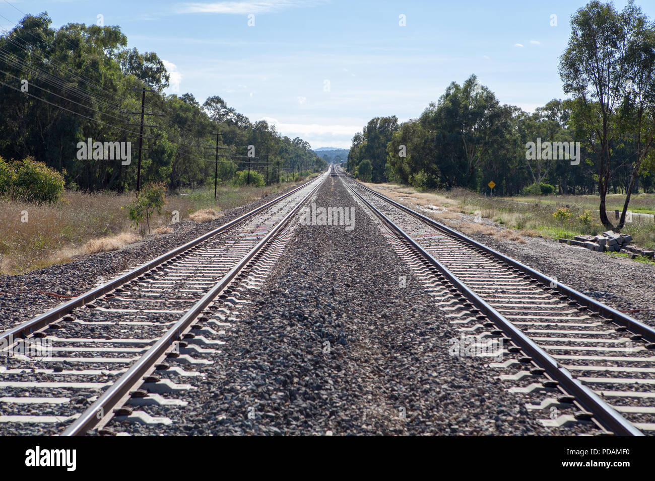 Les voies de chemin de fer en pays Victoria, Australie Banque D'Images