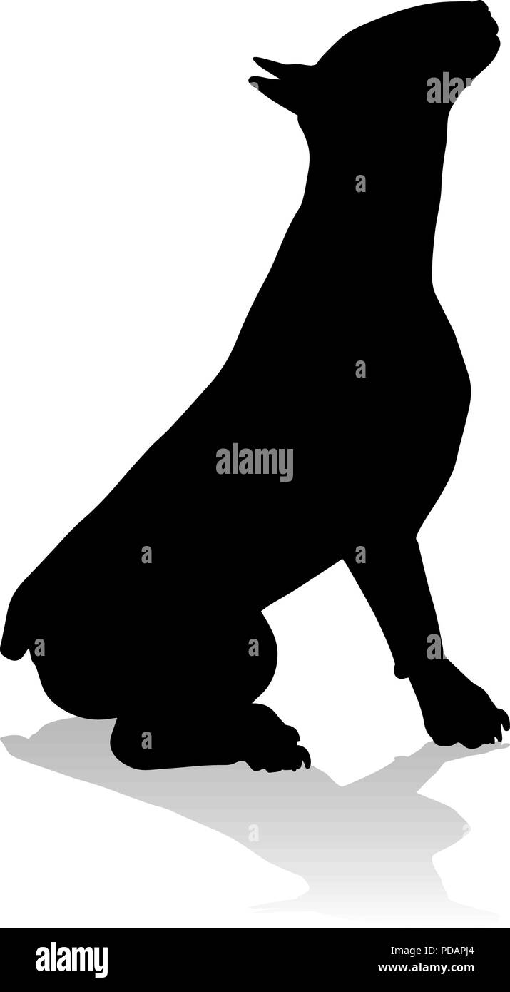 Silhouette chien Animal de compagnie Illustration de Vecteur