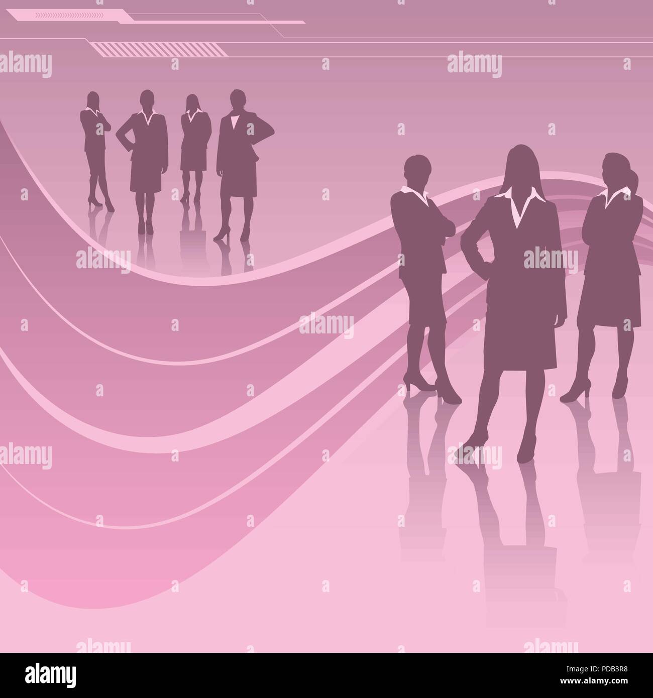 Women in Business Women business equipes en silhouette. Illustration de Vecteur