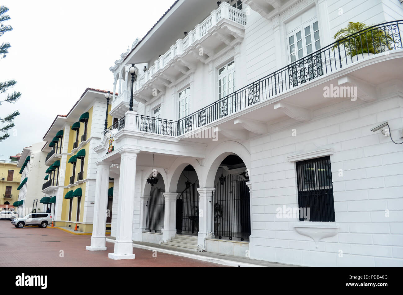 Palais du héron, le bureau principal et la résidence officielle de tous les présidents du Panama. Banque D'Images