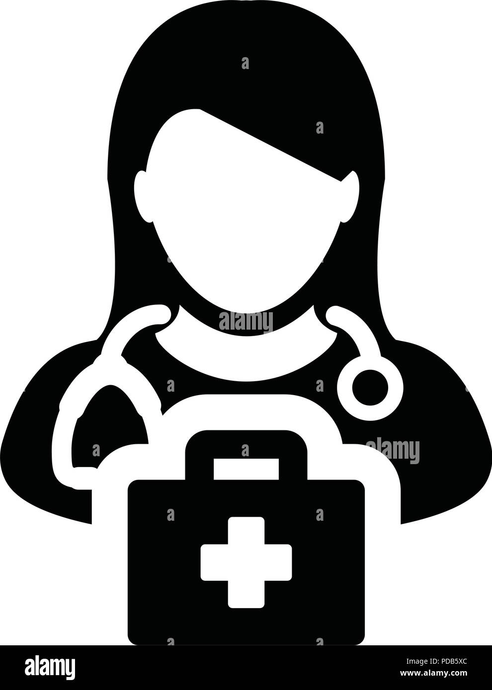 L'icône de la santé femme médecin vecteur avatar profil de personne avec  stéthoscope et trousse de secours sac pour consultation médicale en  illustration pictogramme glyphe Image Vectorielle Stock - Alamy