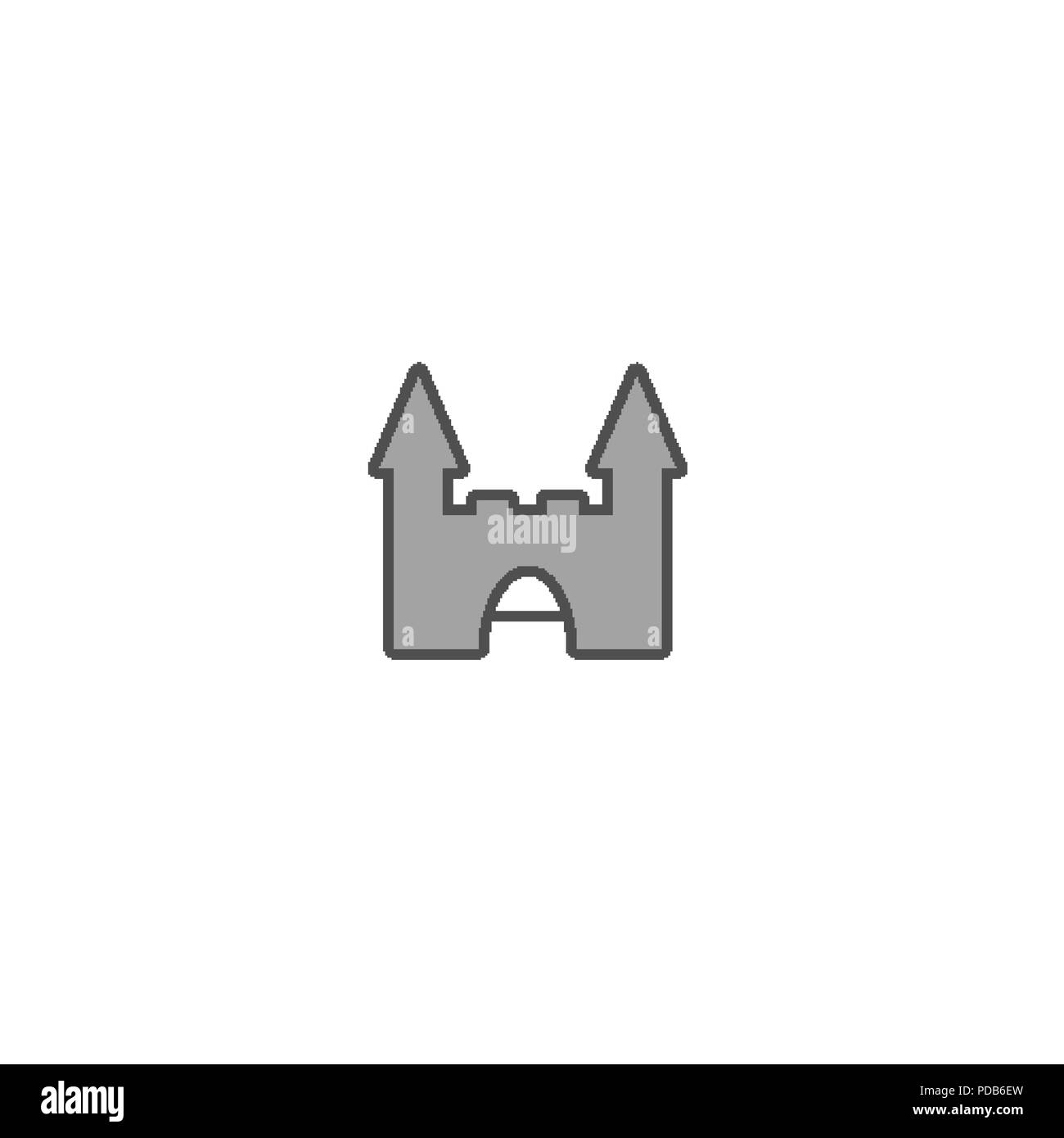 Simple chevalier médiéval château royal illustration icône Illustration de Vecteur