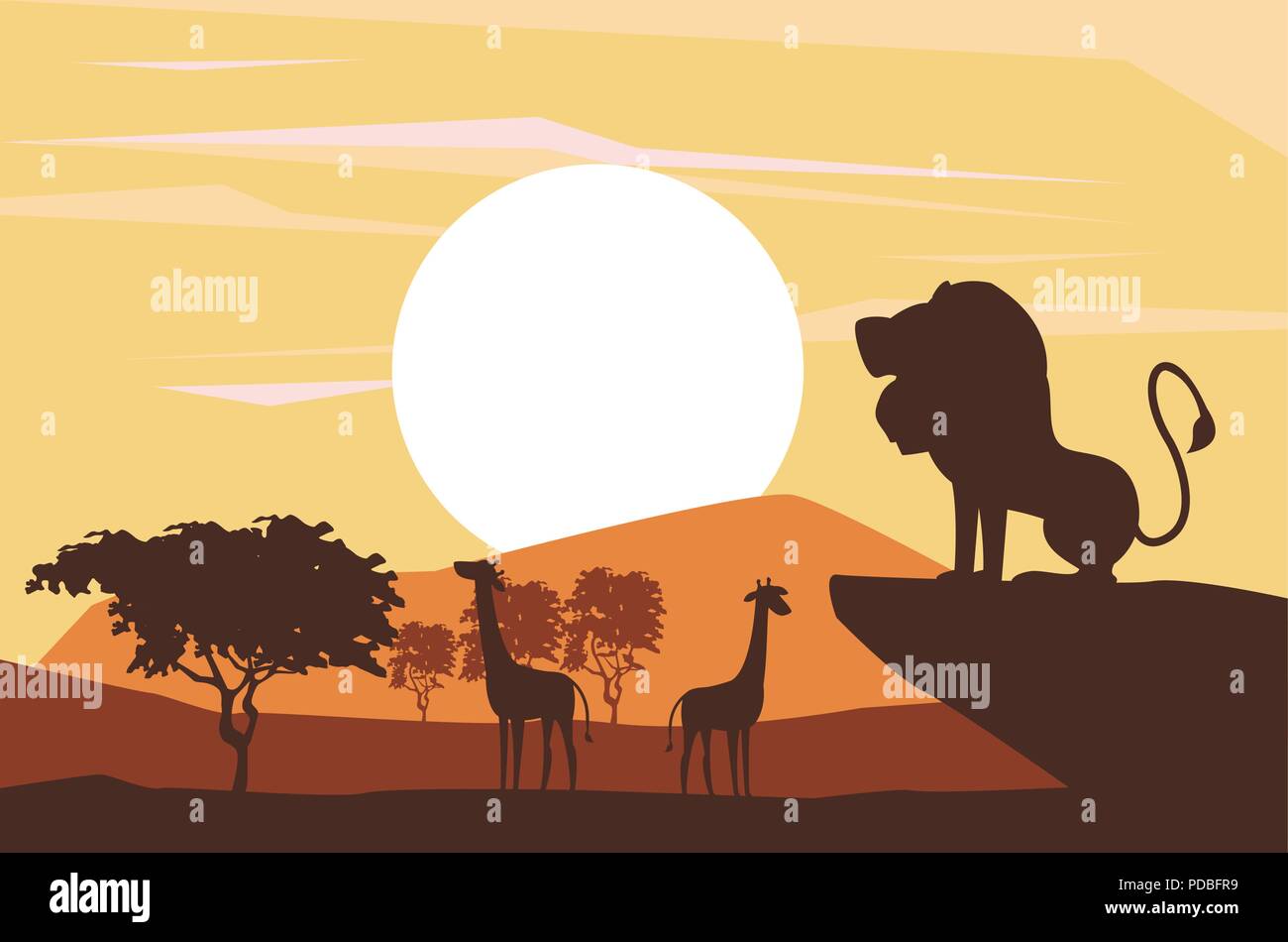 Silhouettes d'animaux africains Illustration de Vecteur