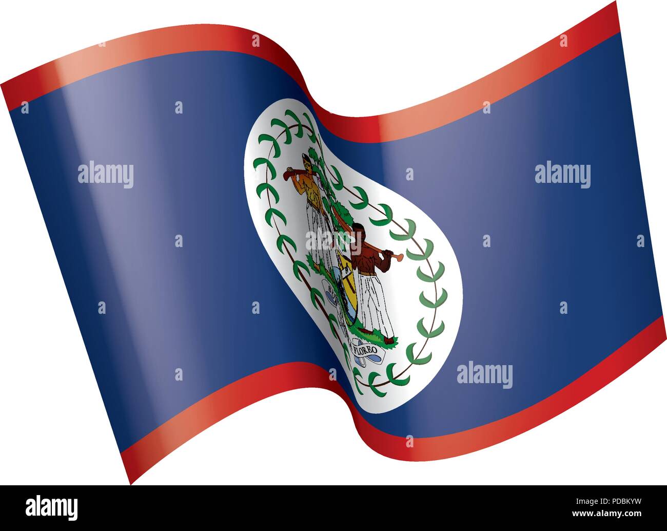 Pavillon du Belize, vector illustration sur fond blanc Illustration de Vecteur