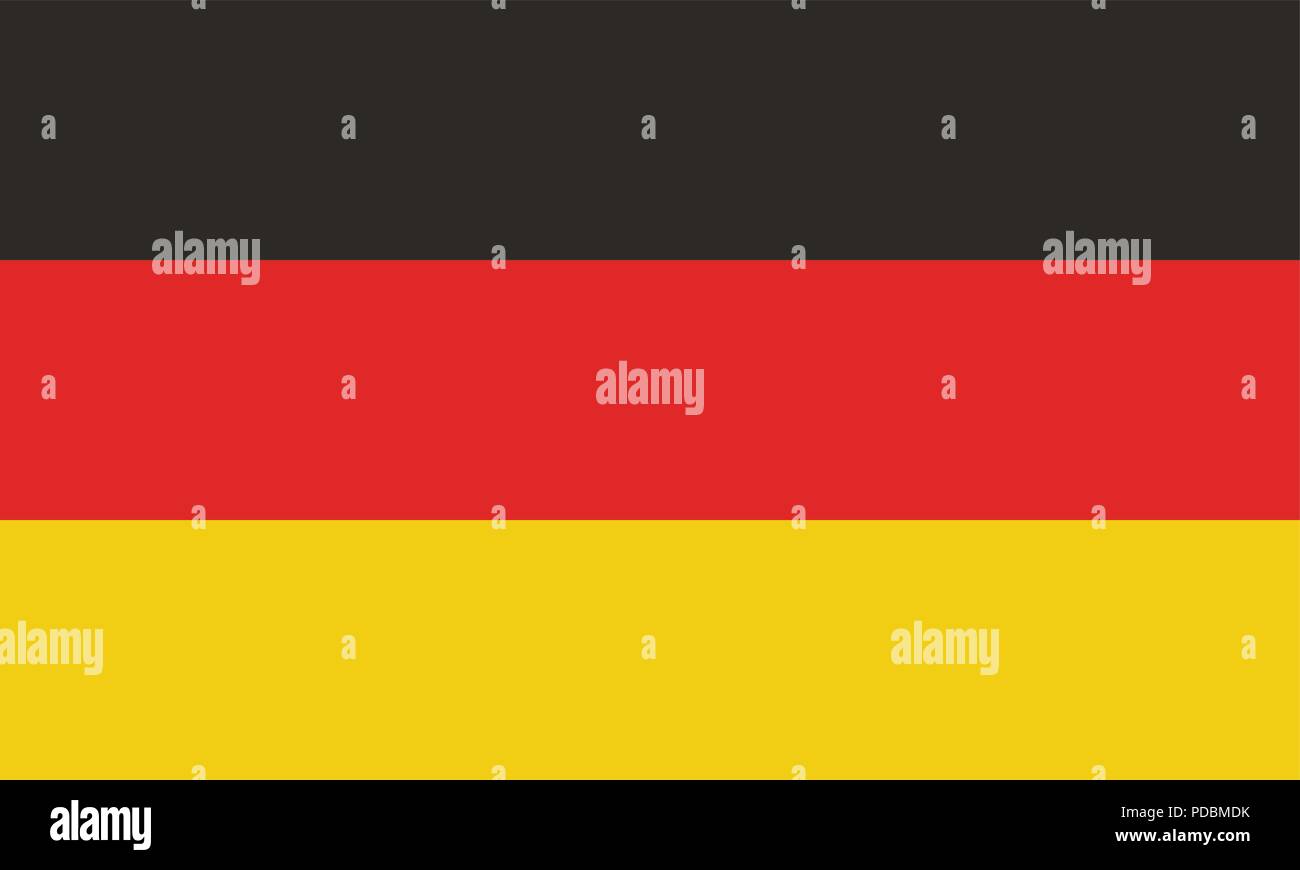 Image vectorielle pour le pavillon de l'Allemagne, basée sur le drapeau allemand exact et officiel (proportion 5:3) et de couleurs (noir, 485C et 7405C) Illustration de Vecteur
