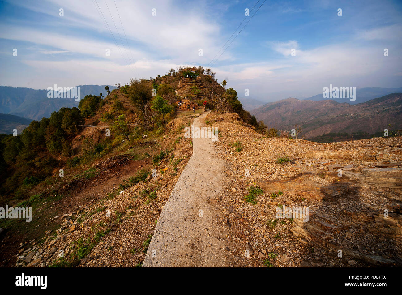 Au village de selle Tulla Kote sur Tallas des repas, l'emplacement a été rendu célèbre par Jim Corbett dans le livre le Temple Tiger, collines du Kumaon, Uttarakhand, Inde Banque D'Images