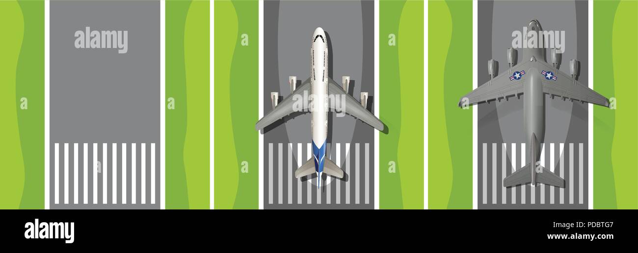 Airplane taking off piste illustration Illustration de Vecteur