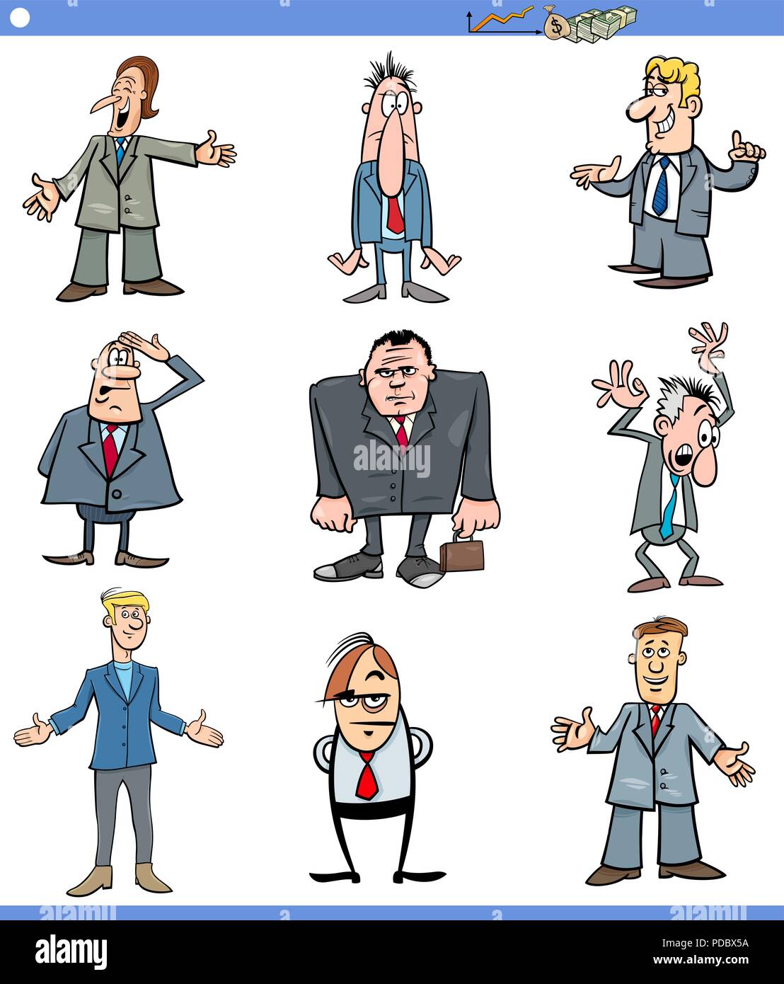 Cartoon Illustration d'hommes d'affaires ou jeu de caractères Illustration de Vecteur