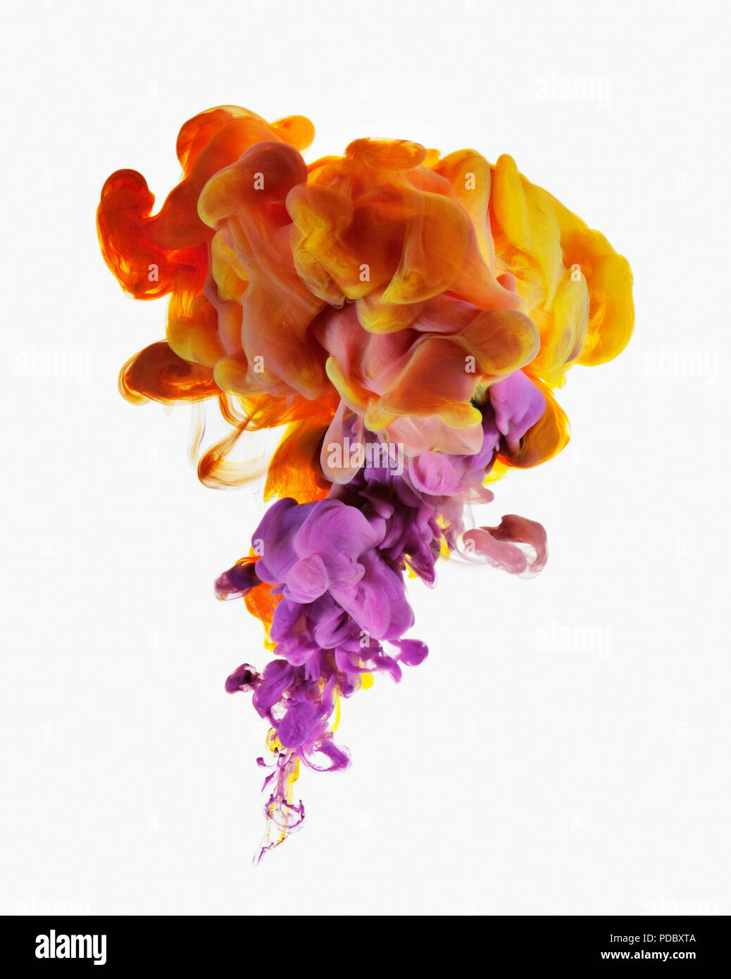 Encre multicolore sur fond blanc Banque D'Images