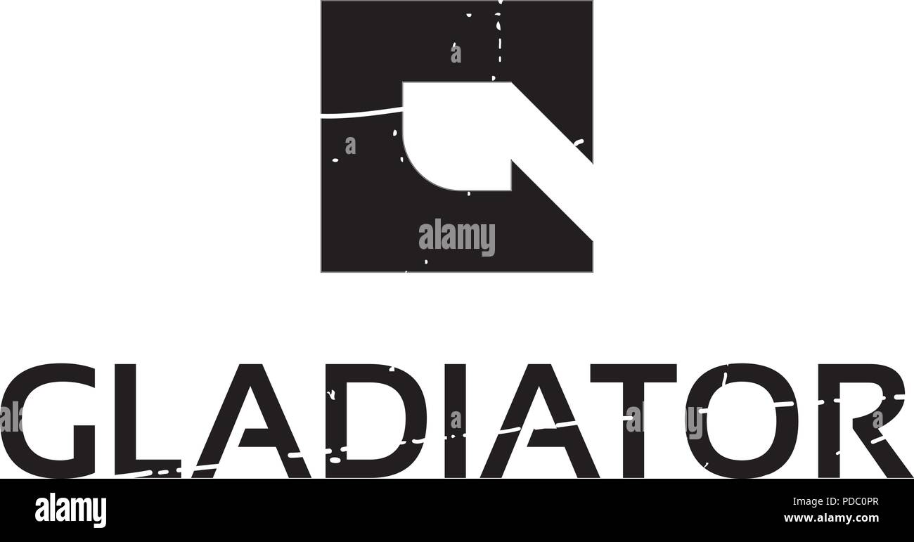 Gladiator logo vector droit Illustration de Vecteur