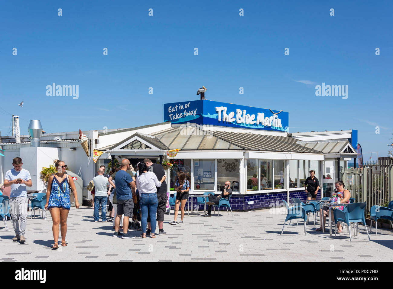 Le Blue Marlin restaurant fish & chips, l'estran, à South Shields, Tyne and Wear, England, United Kingdom Banque D'Images